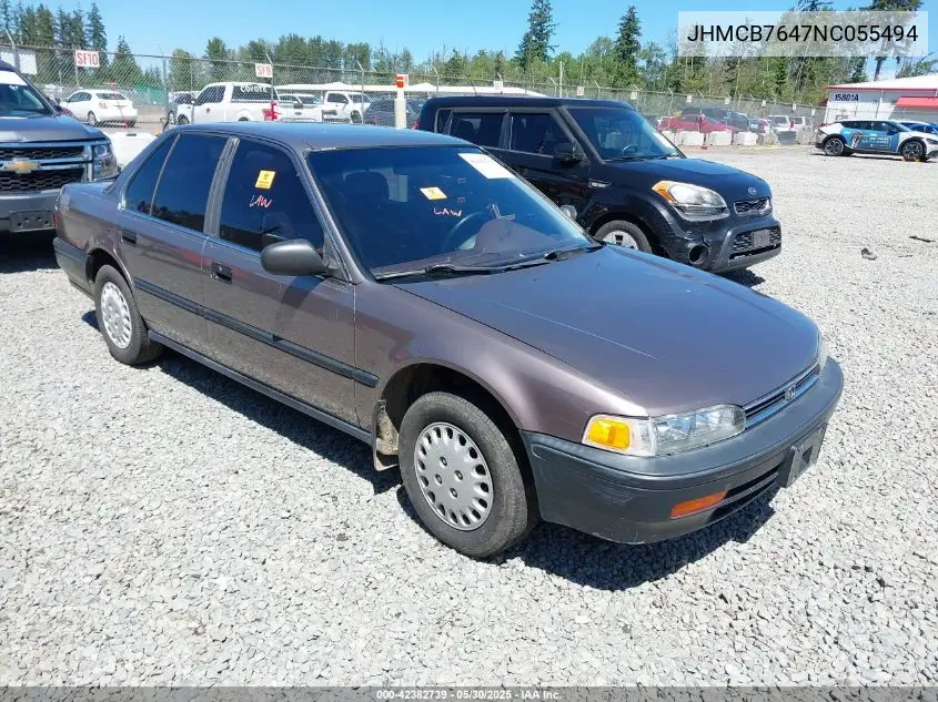 1992 Honda Accord Dx/Lx VIN: JHMCB7647NC055494 Lot: 42382739