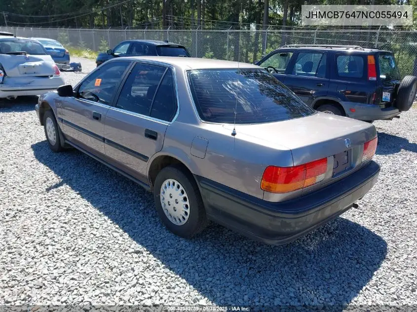 1992 Honda Accord Dx/Lx VIN: JHMCB7647NC055494 Lot: 42382739