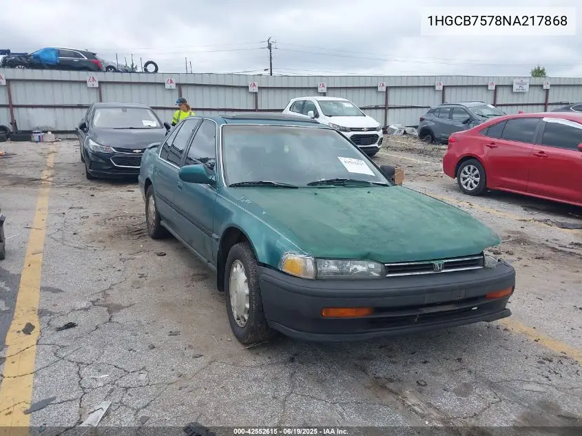 1992 Honda Accord Ex VIN: 1HGCB7578NA217868 Lot: 42552615