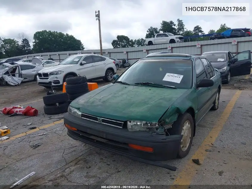 1992 Honda Accord Ex VIN: 1HGCB7578NA217868 Lot: 42552615
