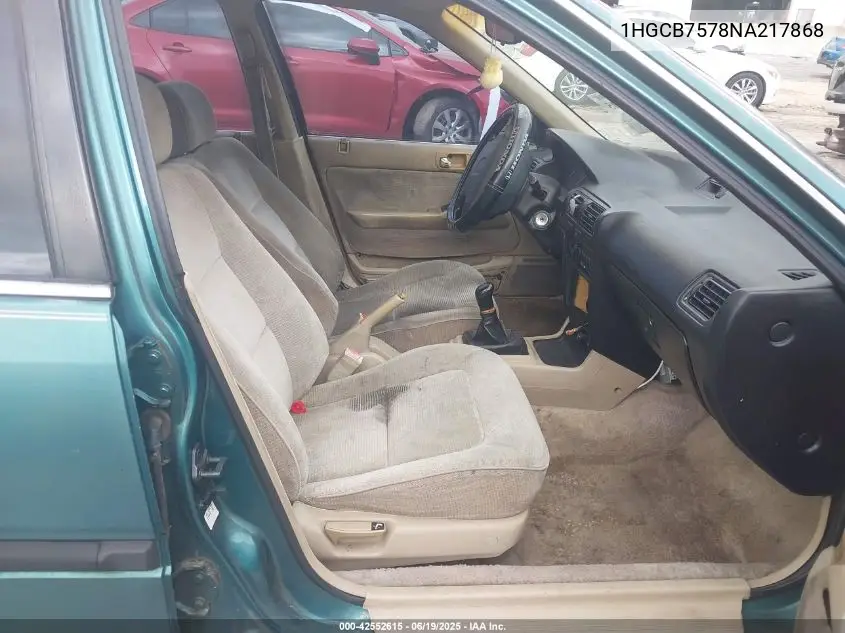 1992 Honda Accord Ex VIN: 1HGCB7578NA217868 Lot: 42552615