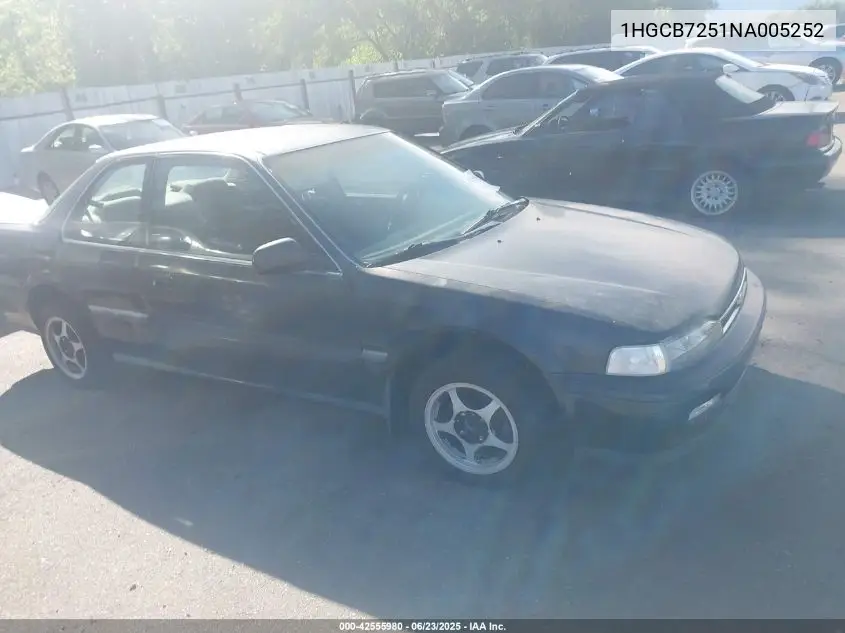 1992 Honda Accord Lx VIN: 1HGCB7251NA005252 Lot: 42555980