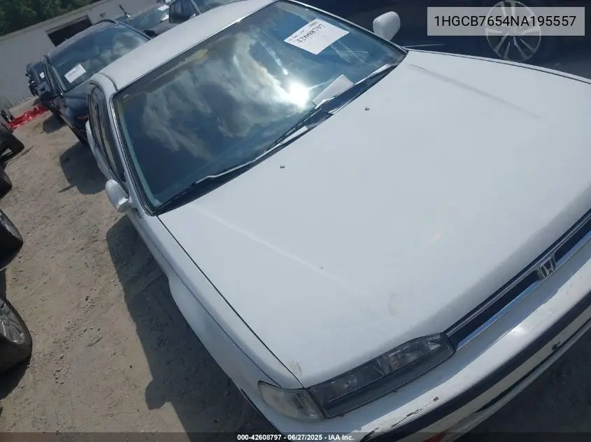 1992 Honda Accord Lx VIN: 1HGCB7654NA195557 Lot: 42608797