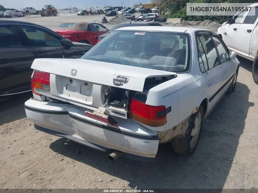 1992 Honda Accord Lx VIN: 1HGCB7654NA195557 Lot: 42608797