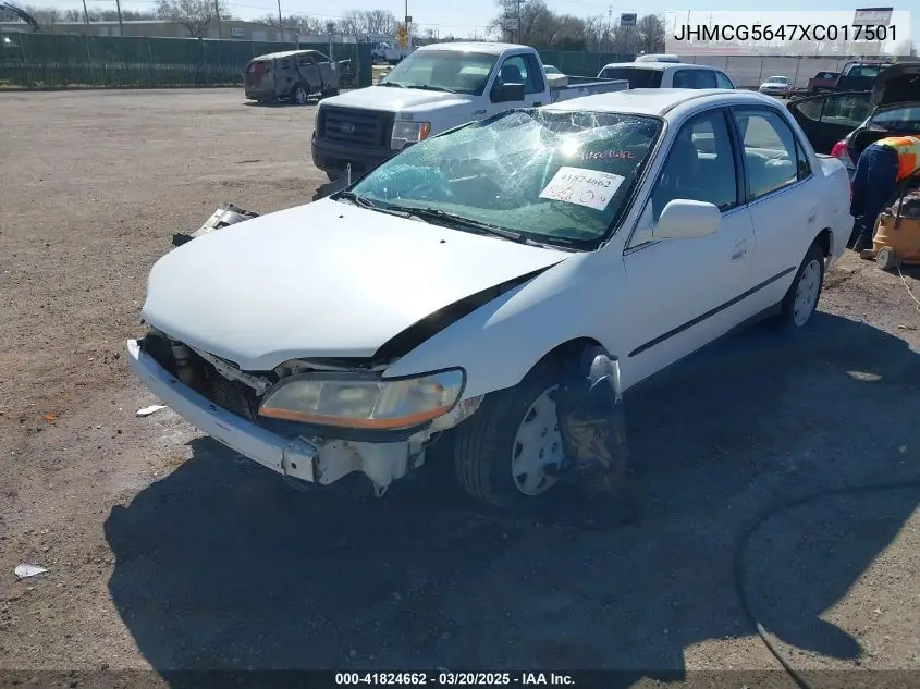 1999 Honda Accord Lx VIN: JHMCG5647XC017501 Lot: 41824662