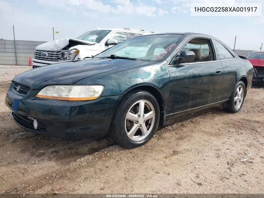 1999 Honda Accord Ex V6 VIN: 1HGCG2258XA001917 Lot: 42233246