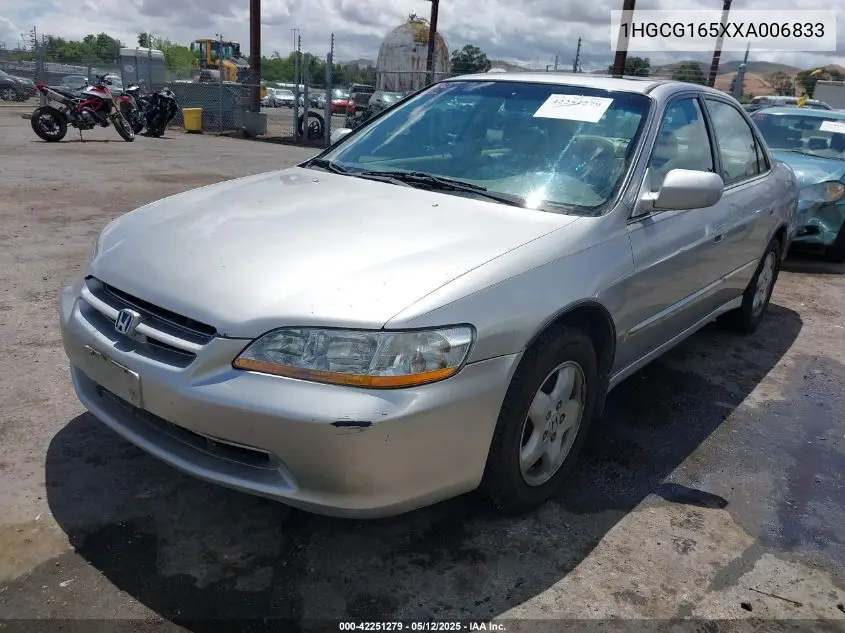 1999 Honda Accord Ex V6 VIN: 1HGCG165XXA006833 Lot: 42251279