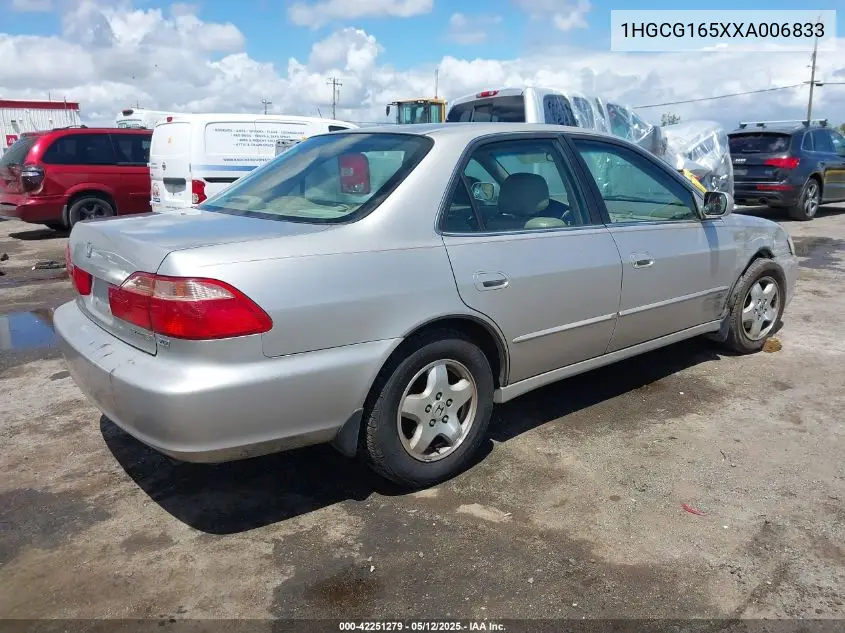 1999 Honda Accord Ex V6 VIN: 1HGCG165XXA006833 Lot: 42251279