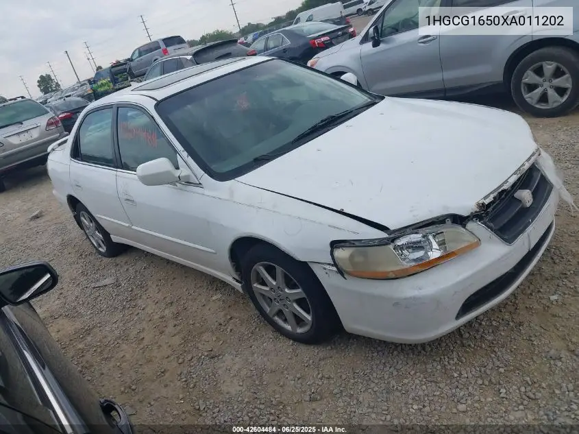 1999 Honda Accord Ex V6 VIN: 1HGCG1650XA011202 Lot: 42604484