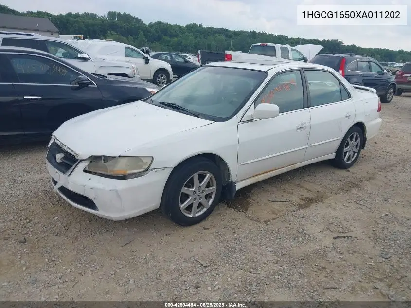 1999 Honda Accord Ex V6 VIN: 1HGCG1650XA011202 Lot: 42604484
