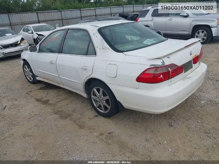 1999 Honda Accord Ex V6 VIN: 1HGCG1650XA011202 Lot: 42604484