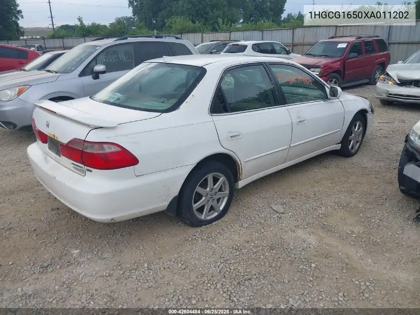 1999 Honda Accord Ex V6 VIN: 1HGCG1650XA011202 Lot: 42604484