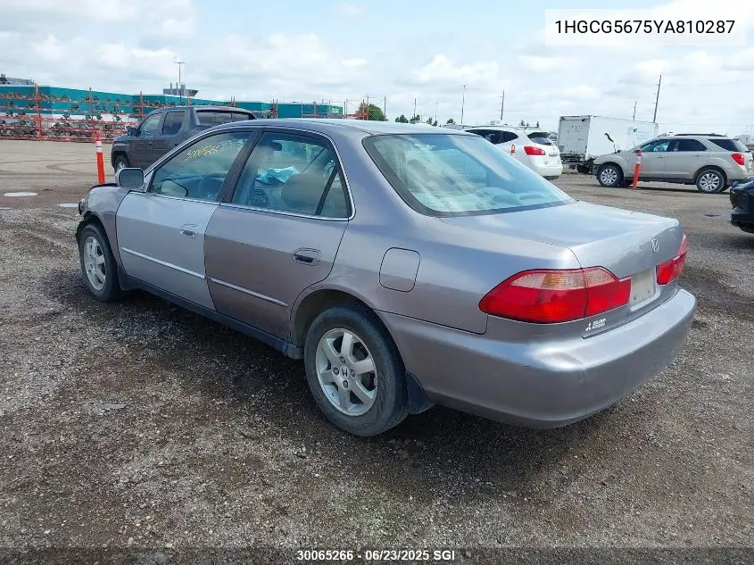 2000 Honda Accord Se VIN: 1HGCG5675YA810287 Lot: 30065266