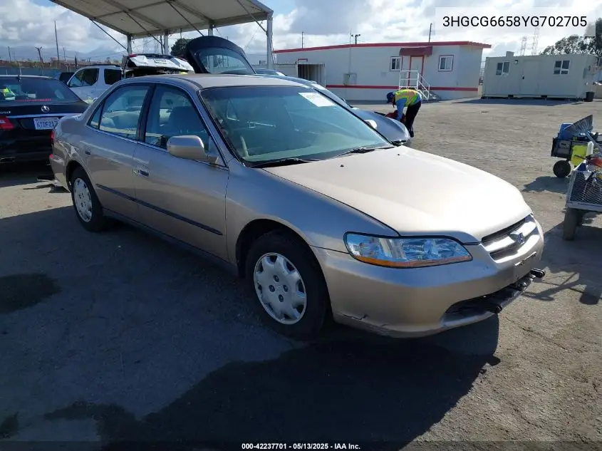 2000 Honda Accord 2.3 Lx VIN: 3HGCG6658YG702705 Lot: 42237701