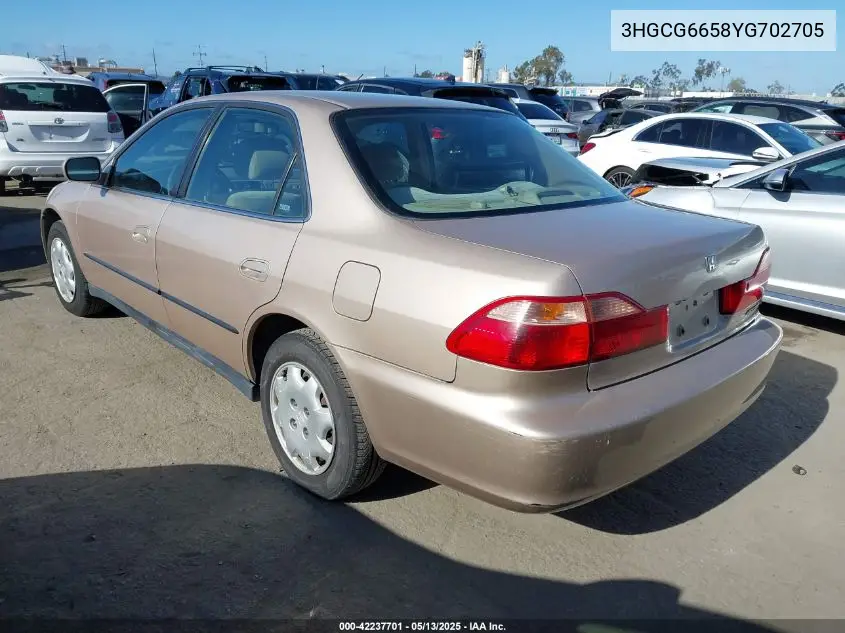 2000 Honda Accord 2.3 Lx VIN: 3HGCG6658YG702705 Lot: 42237701