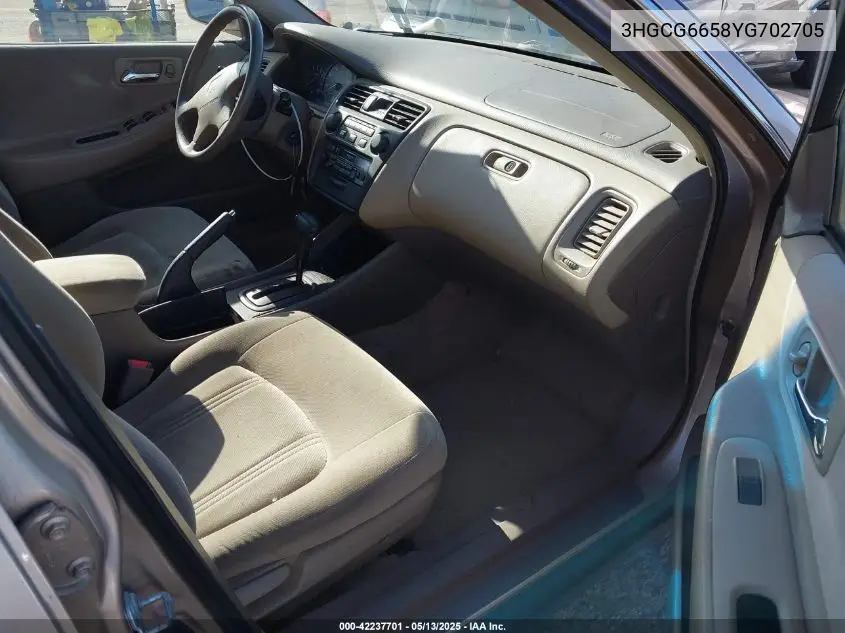 2000 Honda Accord 2.3 Lx VIN: 3HGCG6658YG702705 Lot: 42237701