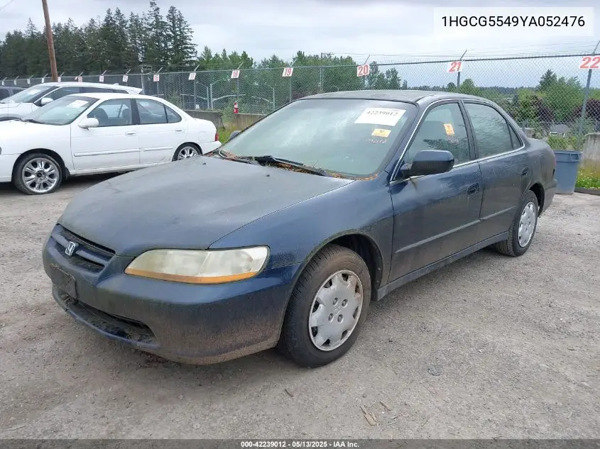 2000 Honda Accord 2.3 Lx VIN: 1HGCG5549YA052476 Lot: 42239012