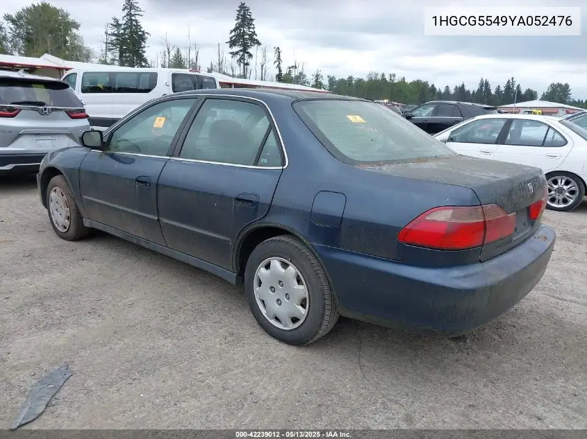 2000 Honda Accord 2.3 Lx VIN: 1HGCG5549YA052476 Lot: 42239012