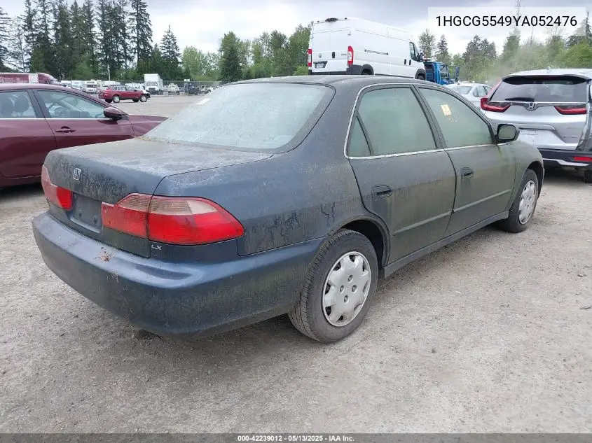 2000 Honda Accord 2.3 Lx VIN: 1HGCG5549YA052476 Lot: 42239012