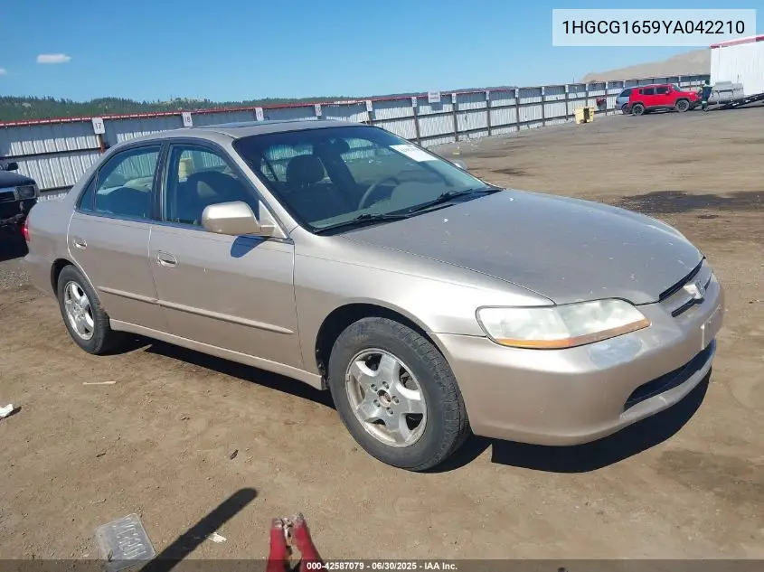 2000 Honda Accord 3.0 Ex VIN: 1HGCG1659YA042210 Lot: 42587079