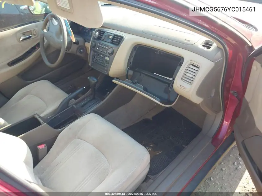 2000 Honda Accord 2.3 Se VIN: JHMCG5676YC015461 Lot: 42589143