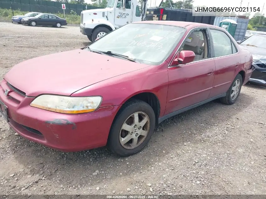 2000 Honda Accord 2.3 Se VIN: JHMCG6696YC021154 Lot: 42620264
