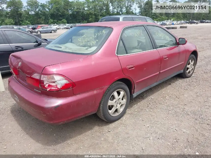 2000 Honda Accord 2.3 Se VIN: JHMCG6696YC021154 Lot: 42620264