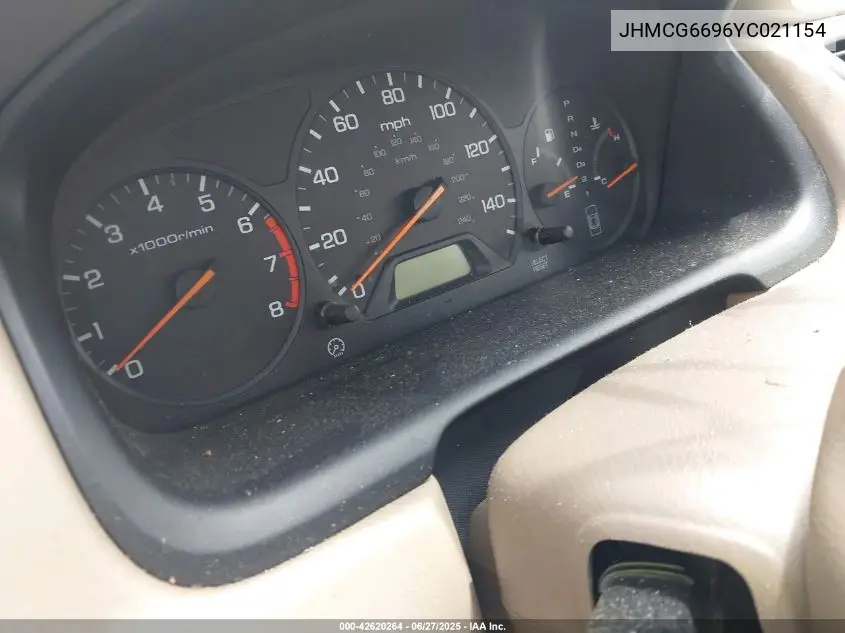 2000 Honda Accord 2.3 Se VIN: JHMCG6696YC021154 Lot: 42620264