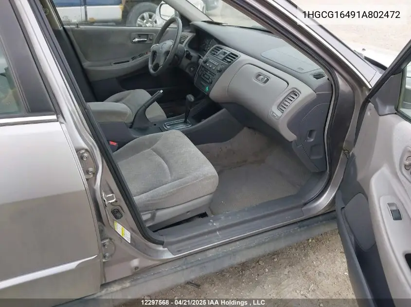 2001 Honda Accord Lx VIN: 1HGCG16491A802472 Lot: 12297568