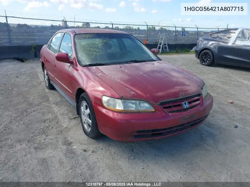 2001 Honda Accord Lx VIN: 1HGCG56421A807715 Lot: 12310767