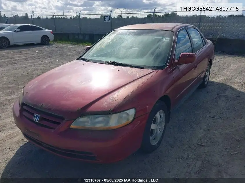2001 Honda Accord Lx VIN: 1HGCG56421A807715 Lot: 12310767