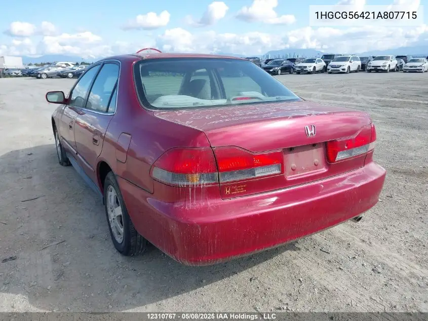 2001 Honda Accord Lx VIN: 1HGCG56421A807715 Lot: 12310767