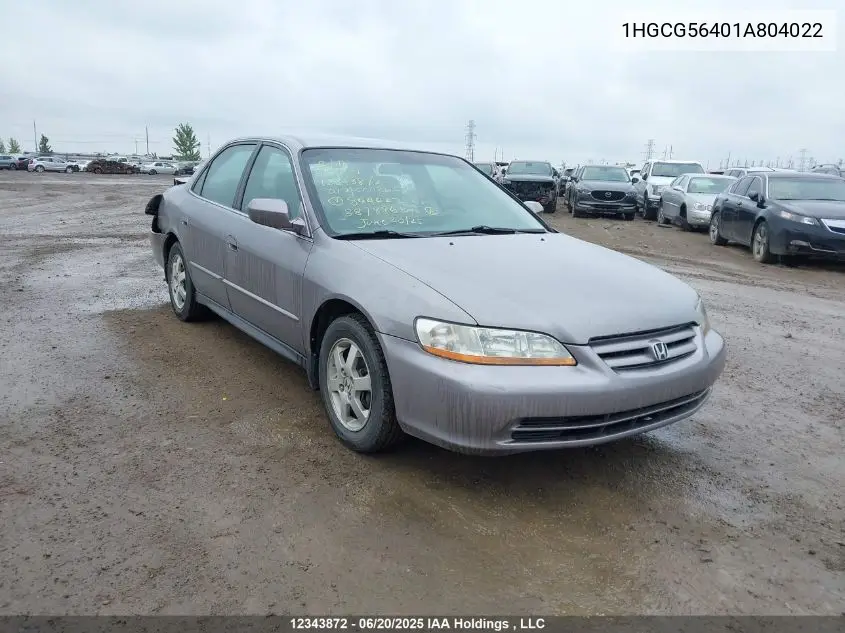 2001 Honda Accord Lx VIN: 1HGCG56401A804022 Lot: 12343872