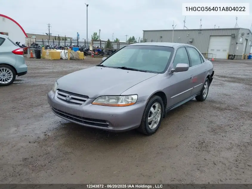 2001 Honda Accord Lx VIN: 1HGCG56401A804022 Lot: 12343872