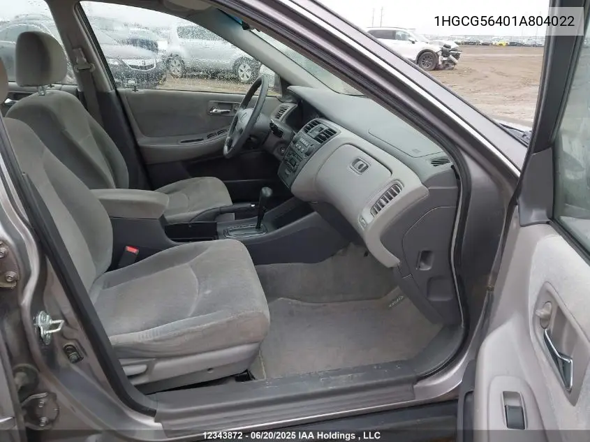 2001 Honda Accord Lx VIN: 1HGCG56401A804022 Lot: 12343872