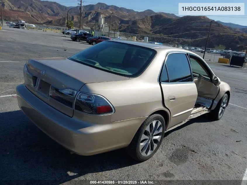 2001 Honda Accord 3.0 Ex VIN: 1HGCG16541A083138 Lot: 41430585