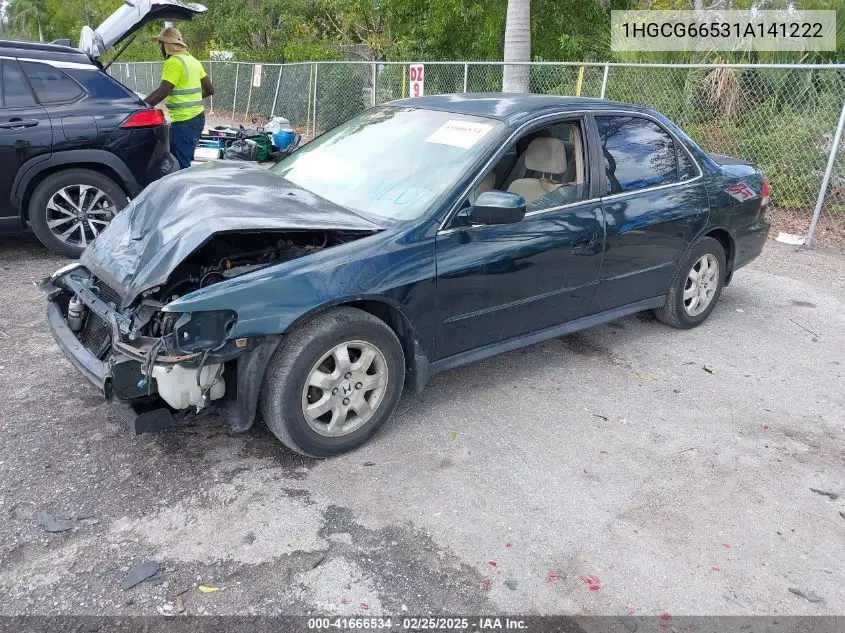2001 Honda Accord 2.3 Lx VIN: 1HGCG66531A141222 Lot: 41666534
