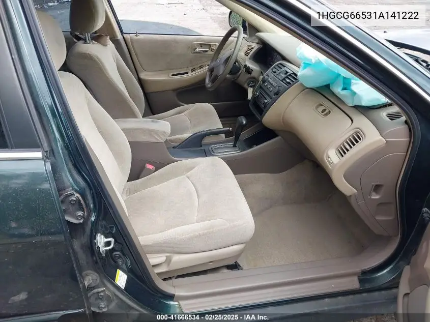 2001 Honda Accord 2.3 Lx VIN: 1HGCG66531A141222 Lot: 41666534