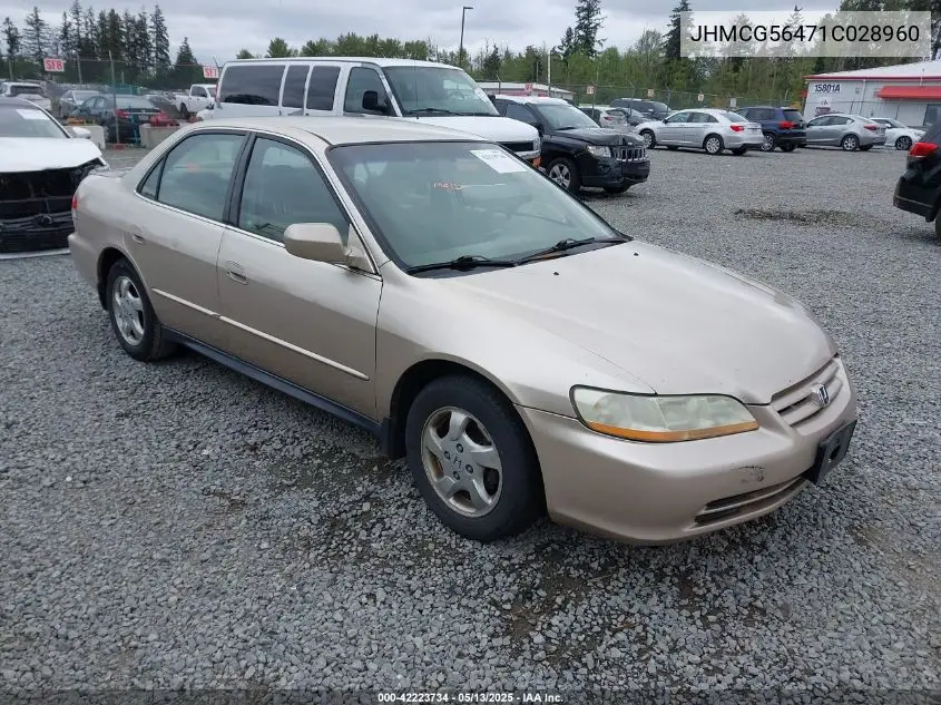 2001 Honda Accord 2.3 Lx VIN: JHMCG56471C028960 Lot: 42223734