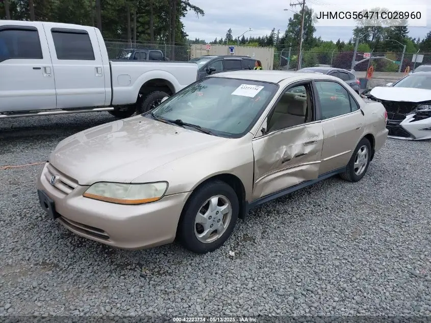 2001 Honda Accord 2.3 Lx VIN: JHMCG56471C028960 Lot: 42223734