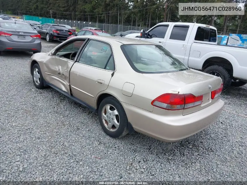 2001 Honda Accord 2.3 Lx VIN: JHMCG56471C028960 Lot: 42223734