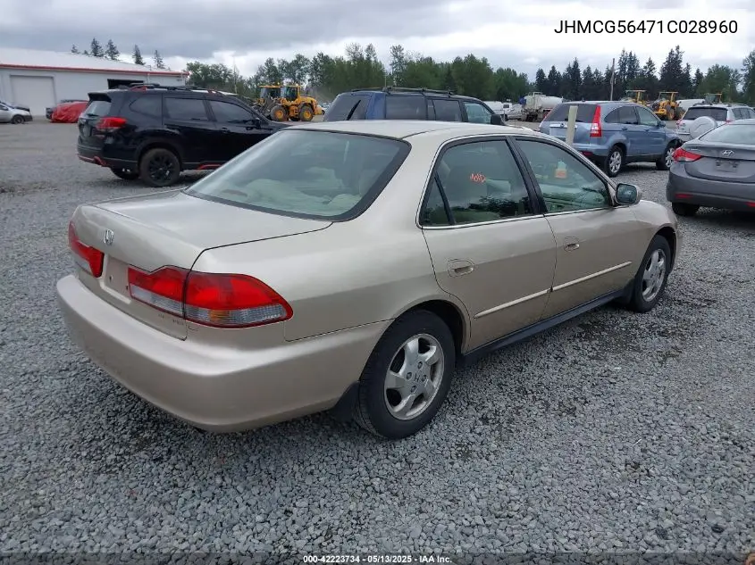 2001 Honda Accord 2.3 Lx VIN: JHMCG56471C028960 Lot: 42223734