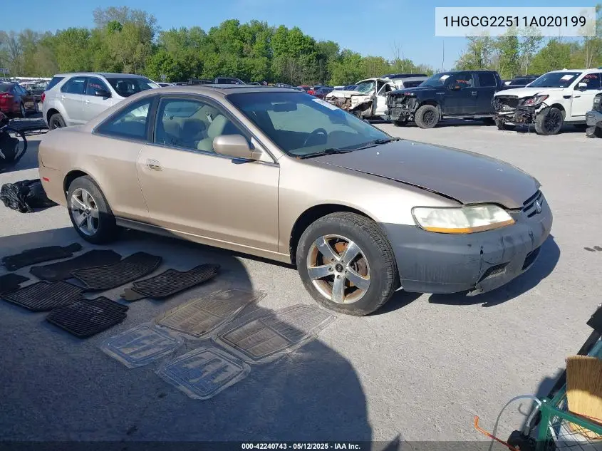 2001 Honda Accord 3.0 Ex VIN: 1HGCG22511A020199 Lot: 42240743