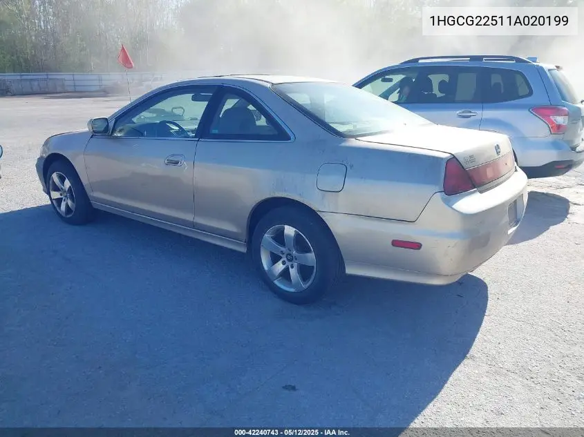 2001 Honda Accord 3.0 Ex VIN: 1HGCG22511A020199 Lot: 42240743