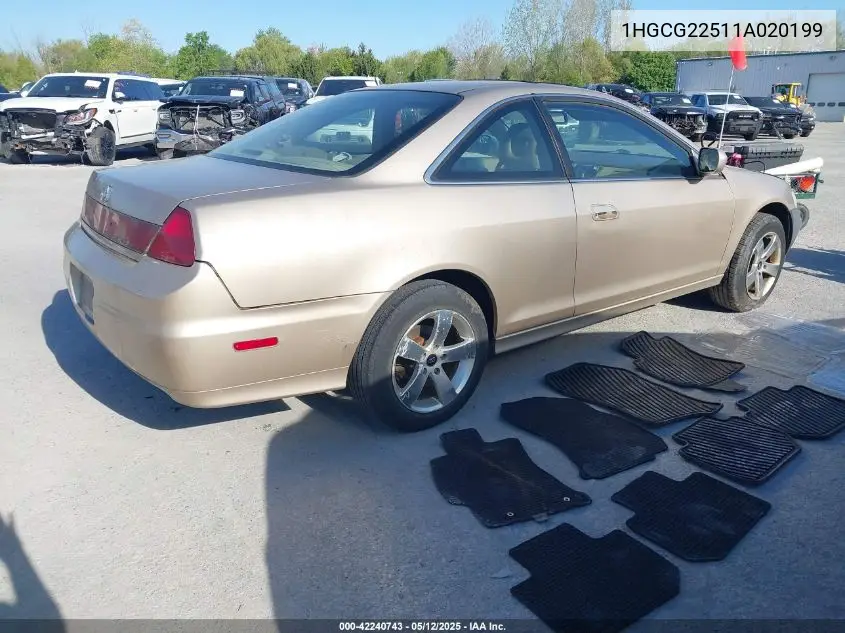 2001 Honda Accord 3.0 Ex VIN: 1HGCG22511A020199 Lot: 42240743