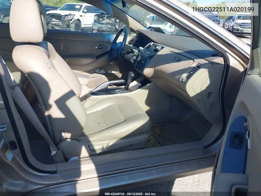 2001 Honda Accord 3.0 Ex VIN: 1HGCG22511A020199 Lot: 42240743