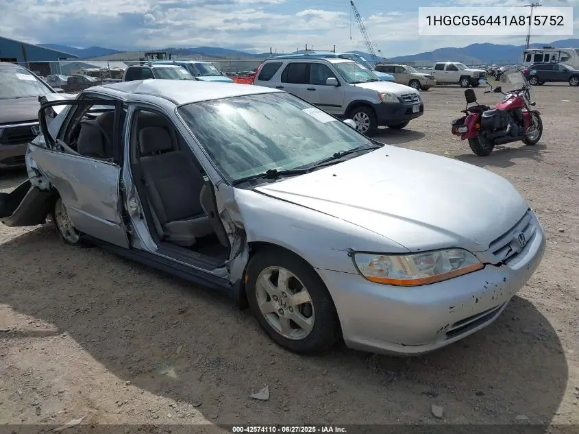 2001 Honda Accord 2.3 Lx VIN: 1HGCG56441A815752 Lot: 42574110