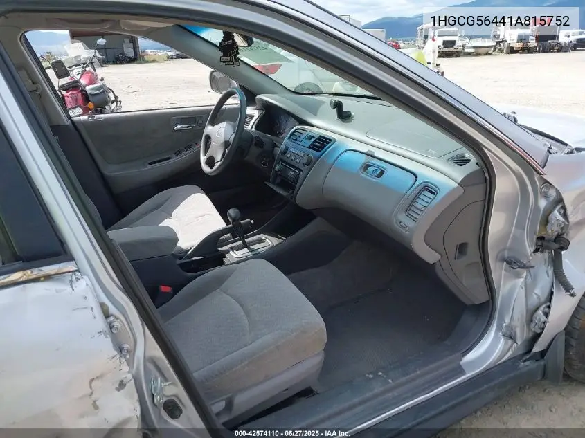 2001 Honda Accord 2.3 Lx VIN: 1HGCG56441A815752 Lot: 42574110