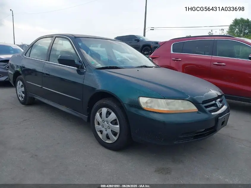 2001 Honda Accord 2.3 Lx VIN: 1HGCG56431A033698 Lot: 42601093