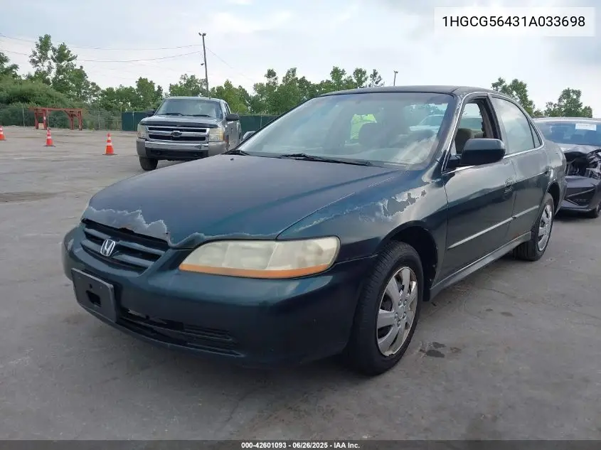 2001 Honda Accord 2.3 Lx VIN: 1HGCG56431A033698 Lot: 42601093